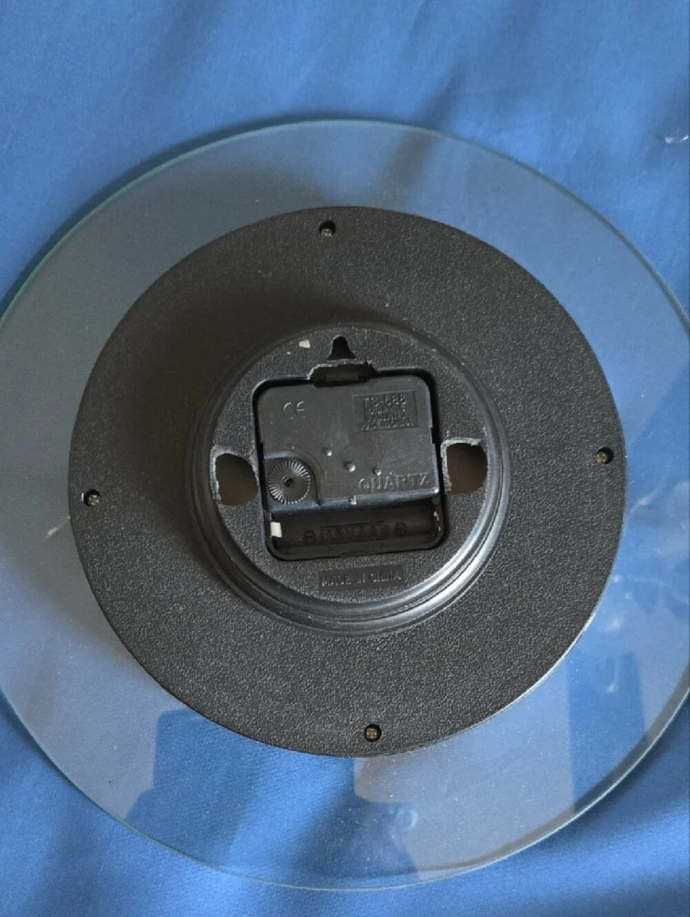 Modern Gray Wall Clock with Clear Glass Accent